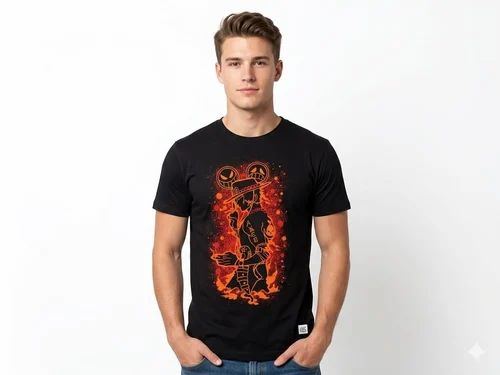Mens Cotton Printed T Shirt