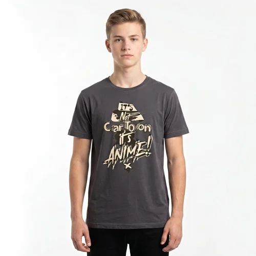 Grey Men Cotton Digital Printed T Shirt