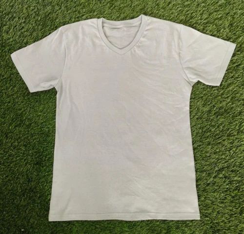 Off White Plain Cotton T Shirt