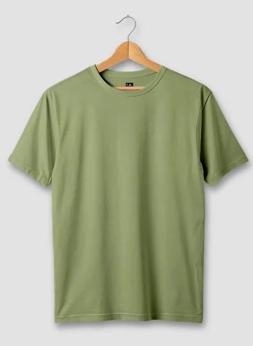 Sage Green Mens Plain Cotton T Shirt