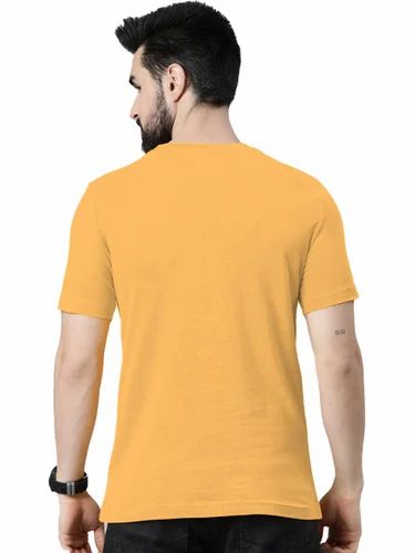 Plain Polyester Men Round Neck T Shirt