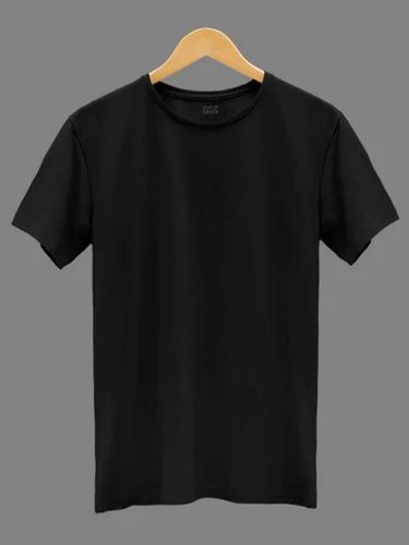 Mens Cotton Plain T-Shirt, Round Neck