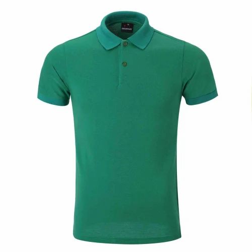 Half Sleeve Mens Plain Cotton Collar T Shirt, Size: S-XL