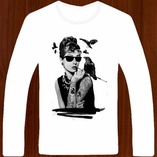Custom Print Full Sleeve Ladies T-Shirt, Size: Large
