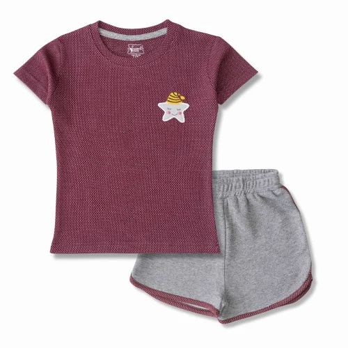 Half Sleeve Girls T-shirt And Shorts, Size: 1-2,2-3,3-4,4-5,5-6