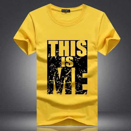 Printed Men's Round Neck T Shirt