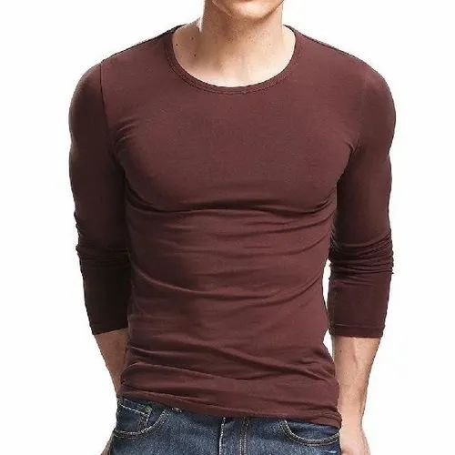 Full Sleeves Hosiery Men Lycra T-Shirt, Size: S-XXL