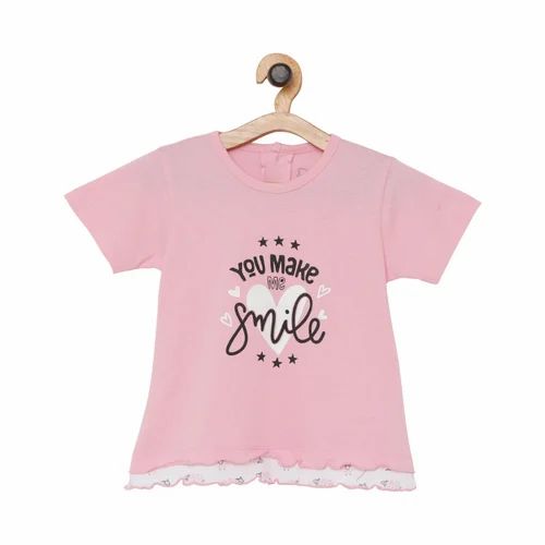 Half Sleeve GIRLS FRILLED T-SHIRT, Size: 1-2YR,2-3YR,3-4YR,4-5YR