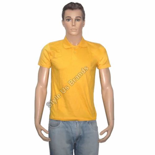 Plain Nylon Men Promotional Collar T-Shirt