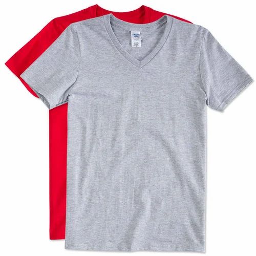 Cotton Plain Men V Neck T-Shirts