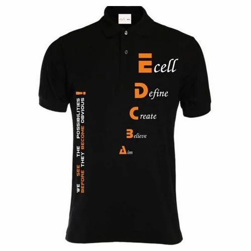 Cotton Half Sleeve Men Collar Neck T-Shirt