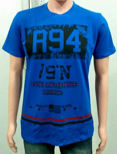 Cotton Men T- Shirts With Printed, Round Collar