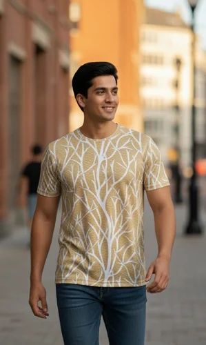 Mens Designer Printed T-Shirt Cotton Half Sleeve Casual T-Shirts Bulk Supplier India