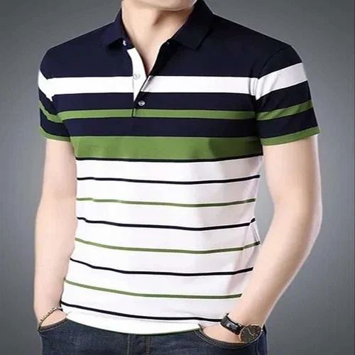 Cotton Striped Casual Polo Stripes T Shirt