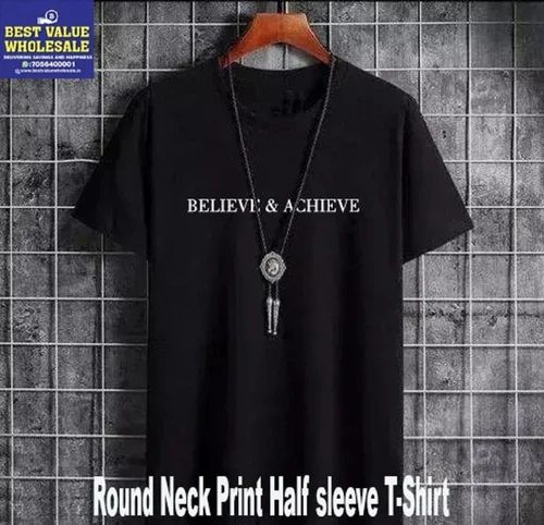 Round Neck Printed Half T Shirts