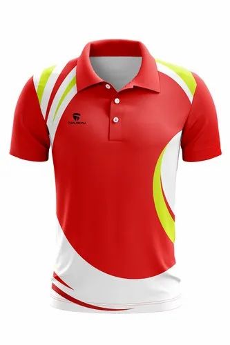 Polyester Graphic Printed Sublimation T Shirts, Polo Neck