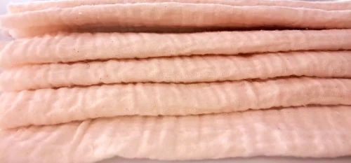 Pure Cotton Crinkled Muslin Fabric, Plain/Solids, Multicolour