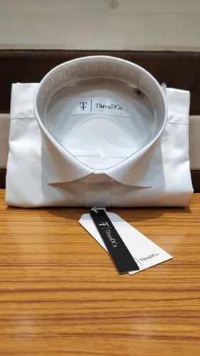 Formal Men Cotton Plain Shirt, Full Sleeves, Packaging Type: Packet