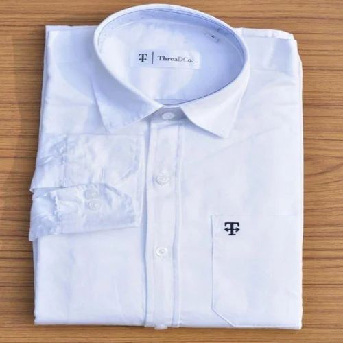 Cotton Men Plain White Shirt, Casual Wear