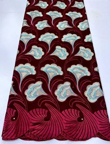 Cotton Voile African Lace Heavy Work Fabric, GSM: 180
