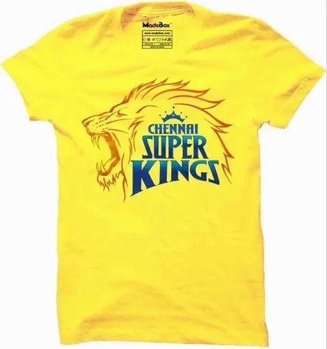 CSK IPL T-Shirt, 160 GSM, Cotton
