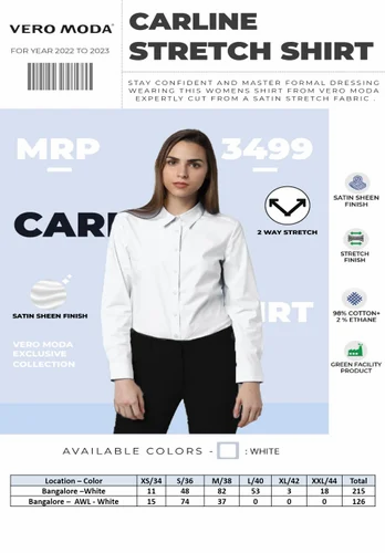 Cotton Plain JACK AND JONES WOMEN WHITE SHIRT