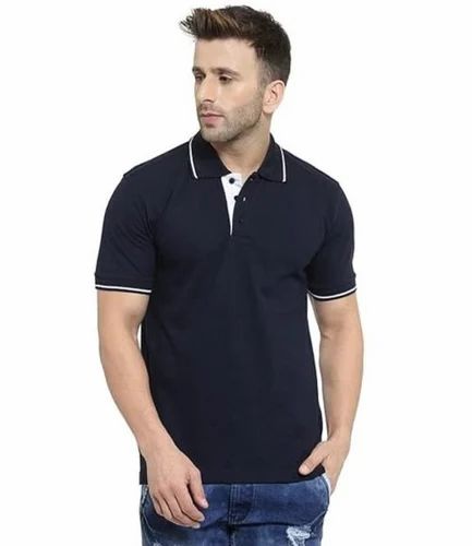 Polyester Plain Mens Polo T Shirt