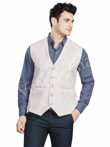 Polycotton Cream Waist Coat Jacket