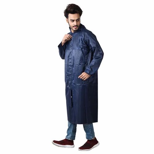 Navy Blue PVC Raincoat