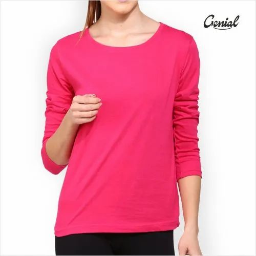 Biowash Cotton Full Sleeve T-shirt For Women