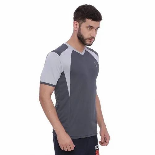 Solid Polyester Half sleeves Men T-Shirt, Polo Neck