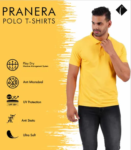 Plain Polyester Men Collar T -Shirt, Polo Neck