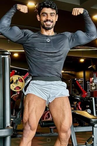 Polyester Spandex Mens Compression T Shirt