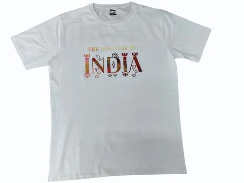 Cotton Lycra Men's T Shirt, Round Neck