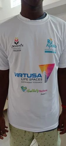Dryfit Round Neck Sublimation Polyester T Shirt, 140 GSM