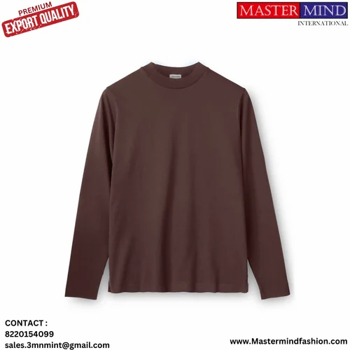 Casual Wear womens 100% cotton crew neck full sleeve t shirts, Size: Large