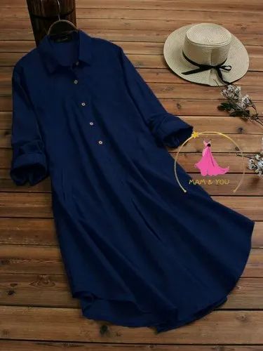 Anaayu 3/4th Sleeves Rayon Long Shirt, Casual