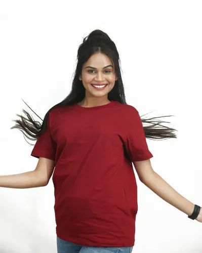 Half Sleeve Girls Round Neck T Shirt, Daily Wear
