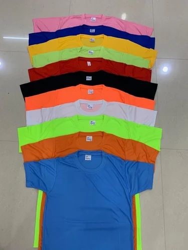 Printed man poly cotton t shirt, Round Neck