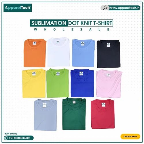 Casual Wear Plain Sublimation Blank Dot Knit T-Shirts
