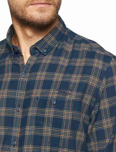 Cotton Small Checks Men Check Shirt, Half Sleeves, Formal