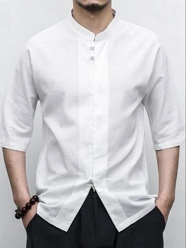 Men Linen Shirt, Sleeve Type: Half slevves