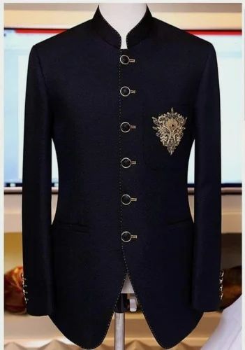 Blue Bandhgala Men Wedding Suits