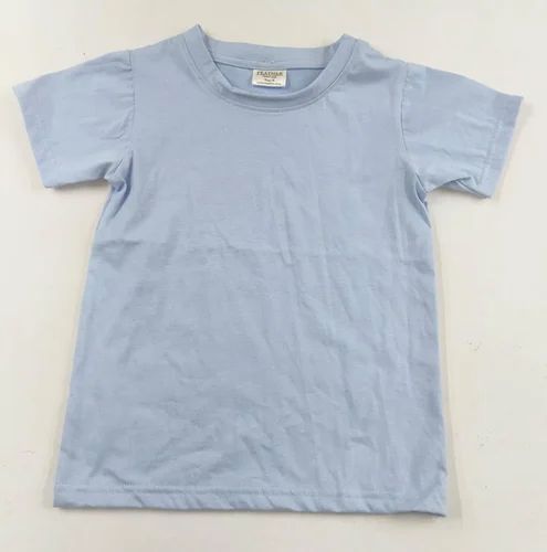 Feather Blue Women Cotton Round Neck T Shirt