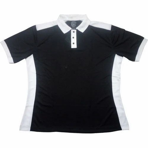 Black,Blue Women Half Sleeve Polo T-Shirt