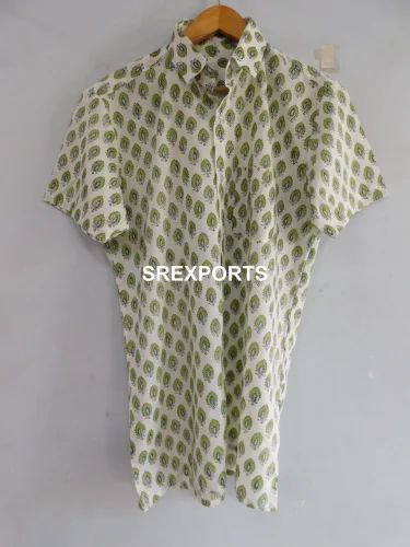 White Cotton Shirt, Printed