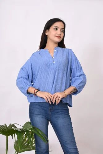 Summer Hand loom Women V-Neck Boho t-Shirt Tops
