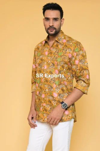 Printed Mens Cotton Formal Shirt