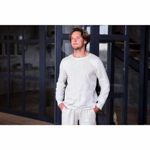 Linen Men Long Sleeve T Shirt