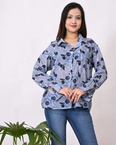 Full Sleeve handmade digital print designer women wear shirt